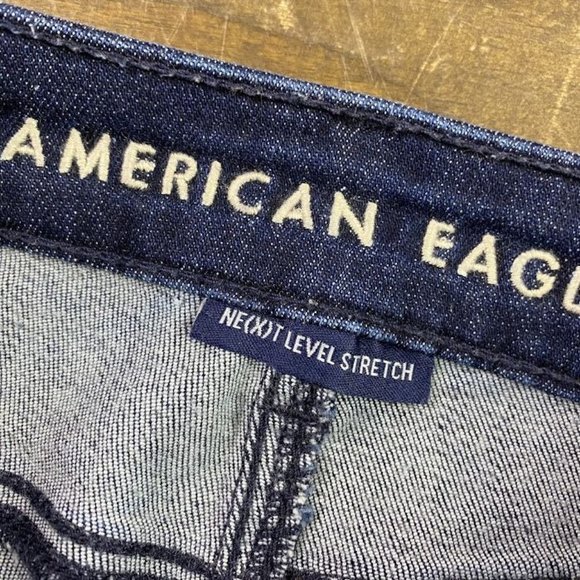 American Eagle Next Level Stretch Super Hi-Rise Shortie Cut Off Shorts Size 0 - Picture 3 of 10